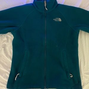 The North Face turquoise zip up jacket